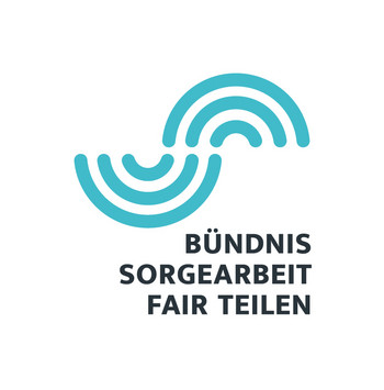 Türkises Logo auf weißem Grund